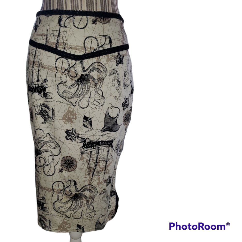 NWOT JawBreaker Octopus Nautical Octavia Steampunk Rockabilly Pinup Skirt M/L